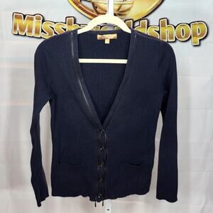 Ellen Tracy Navy Blue 100 Percent Cotton Sweater Size Medium